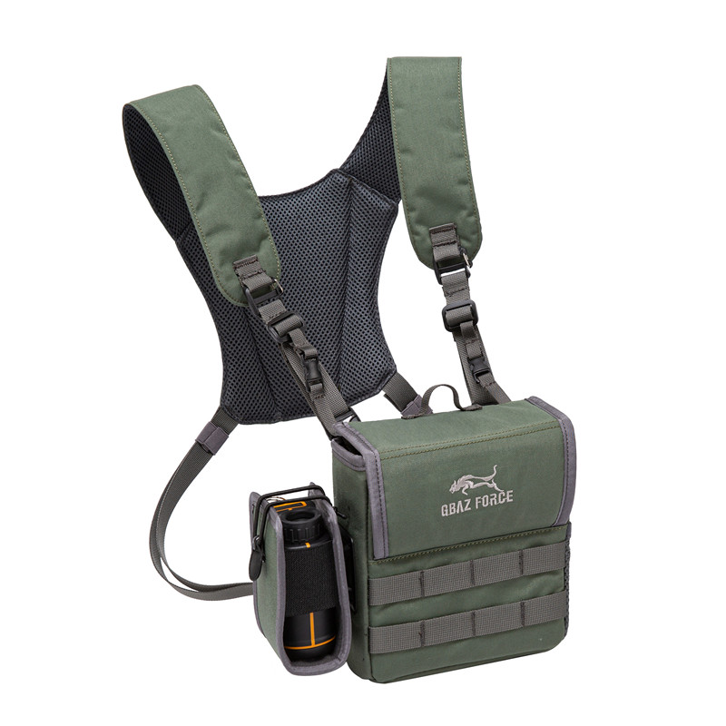 Magnetic Control Binocular Bag Harness with Rangefinder Pouch (Green)